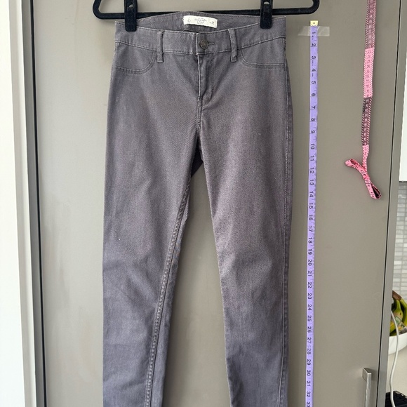 Abercrombie & Fitch Super Skinny Mid Rise Jeans in Grey - Picture 1 of 6